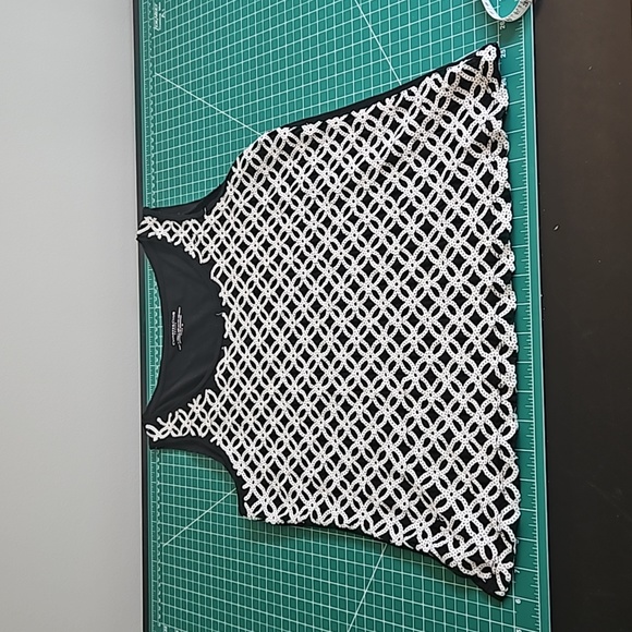 charter club petite medium sequined tip balck and white - Picture 1 of 4